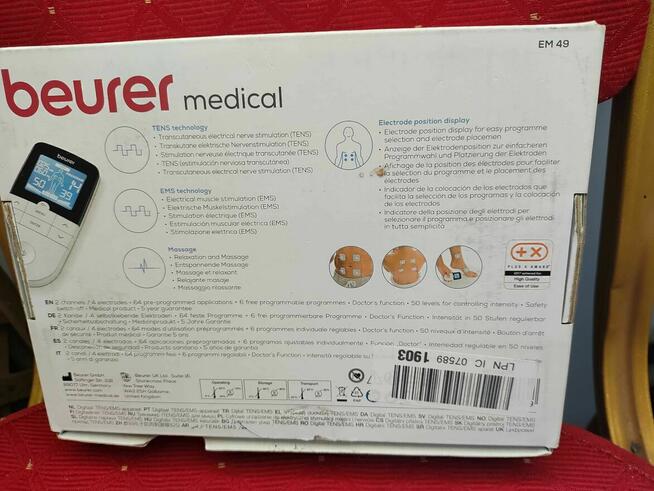 Urządzenie stymulacja TENS/EMS elektrostymulator Beurer EM49