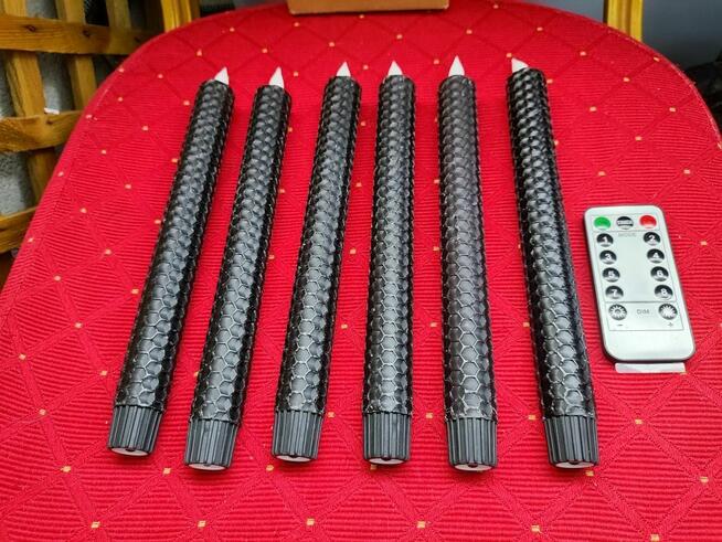 6 Świece czarne świeczki elektryczne LED świeczka na pilota