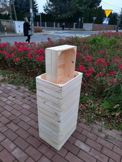 skrzynka drewniana NUMER-6 niska 40×30×13.5