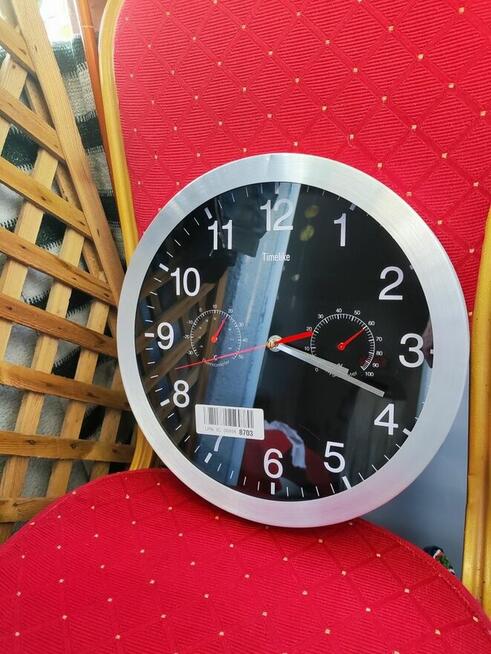 Zegar ścienny na ścianę analogowy higrometr termometr cyfrow