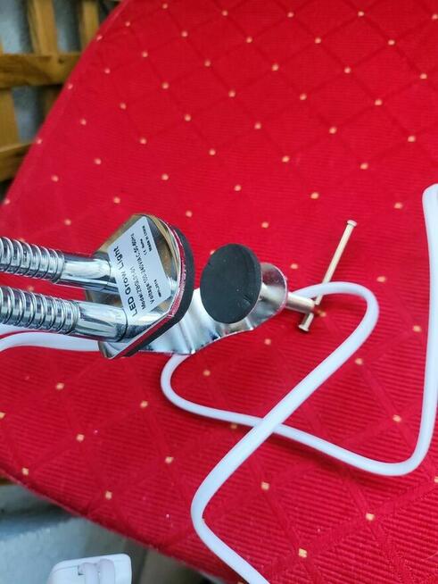 Lampa Biurkowa Lampka stołowa biała srebrna do stołu stolika