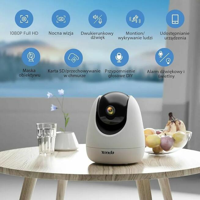 Kamera WiFi FULL HD Tenda CP3 do Monitoringu Obrotowa Niania