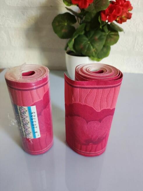 Border pasek na ścianę ścienny dekoracyjny kwiaty czerwony