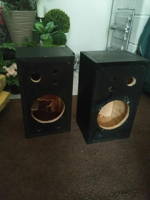 Duże Kolumny Czarne z maskownicami, bez głośników