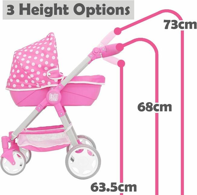 Wózek dla Lalek Lalki Misia dla Dziecka Dzieci Różowy