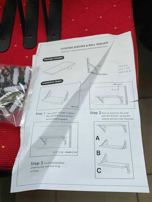 Półki Pływające Loft drewniane z drewna na ścianę ścienne