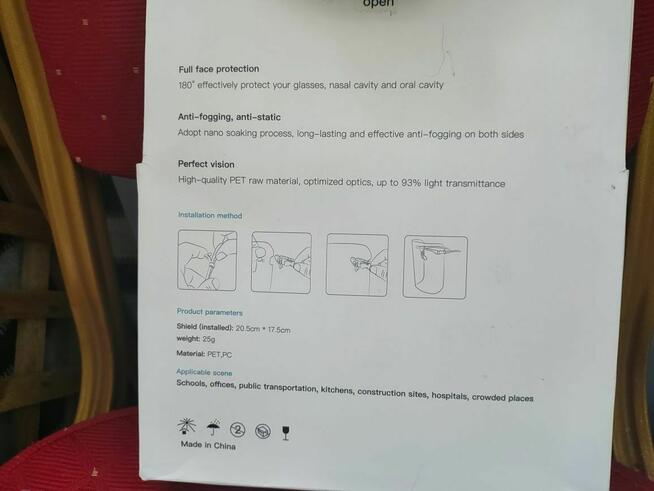 Przyłbica ochronna maska okulary ochronne osłona na Twarz Oczy