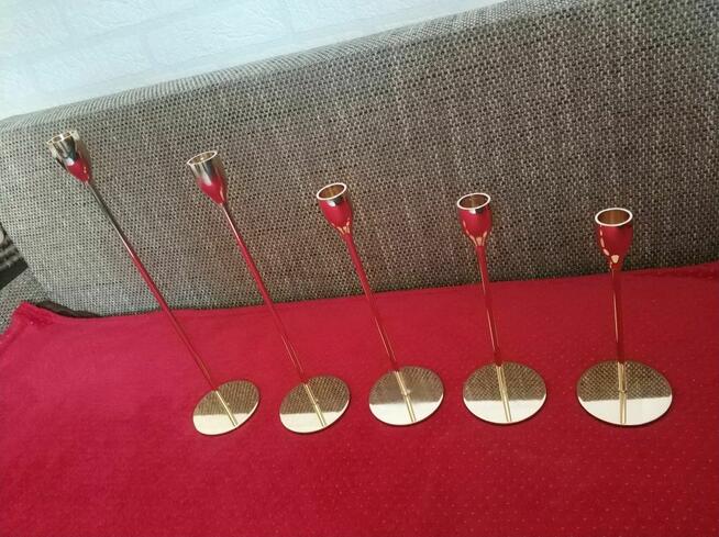 Świeczniki złote świecznik na ślub komunię ozdoba dekoracja