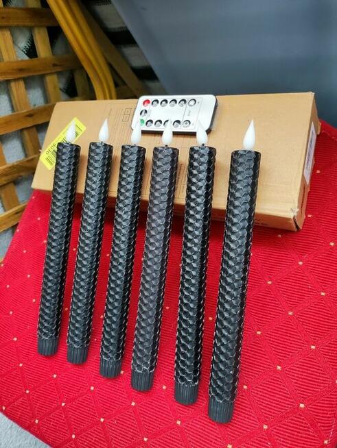 6 Świece czarne świeczki elektryczne LED świeczka na pilota