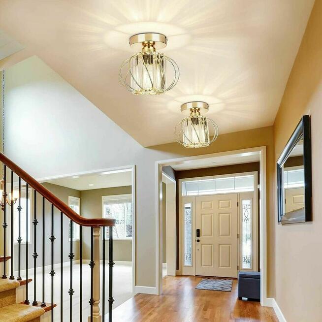 Lampa Wisząca sufitowa złota kryształowa Modern na sufit