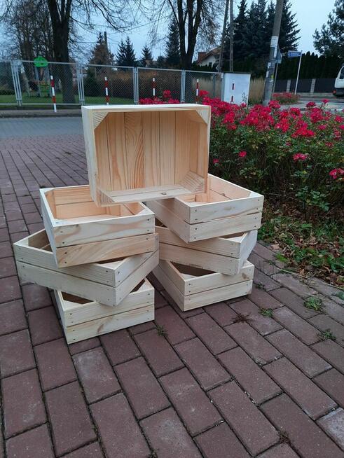 skrzynka drewniana NUMER-6 niska 40×30×13.5