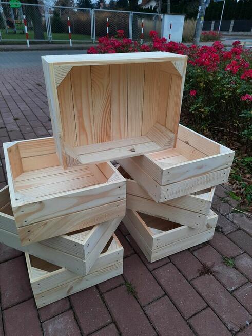 skrzynka drewniana NUMER-6 niska 40×30×13.5