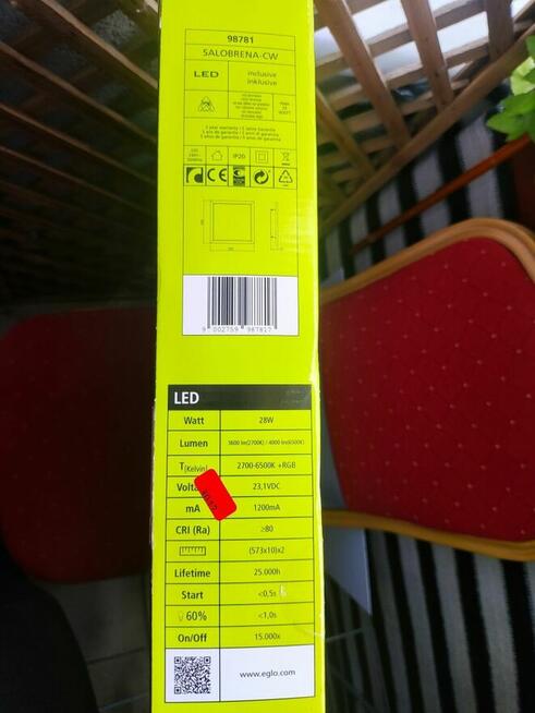 Lampa LED RGB Sufitowa ścienna lampka biała Plafon Panel EGLO