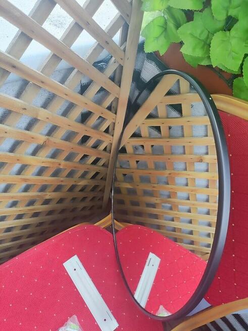 Lustro Okrągłe Czarne Loft ścienne na ścianę Lusterko