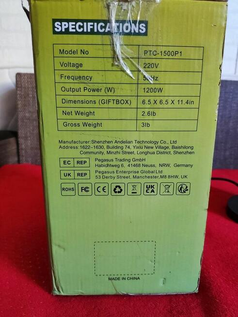 Termowentylator Grzejnik elektryczny Obrotowy Farelka wiatra