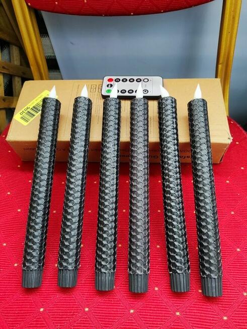 6 Świece czarne świeczki elektryczne LED świeczka na pilota