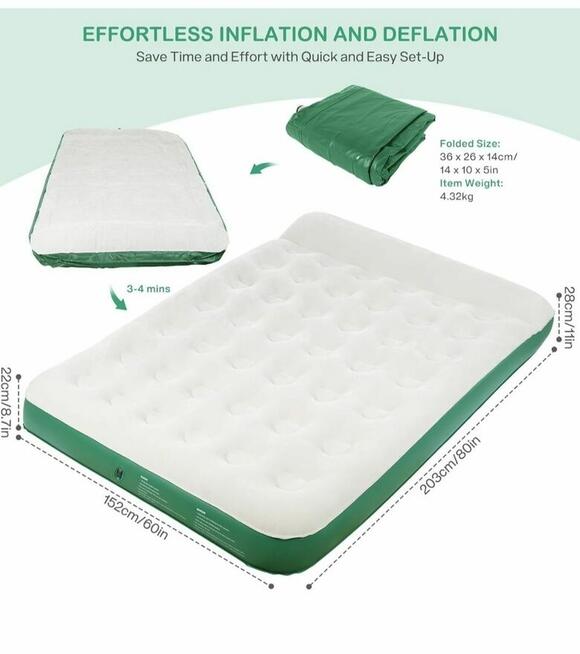 Brace Master Materac dmuchany z pompką elektryczną