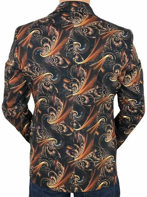 MARCO MILANO Marynarka męska C24 czarna złota glamour