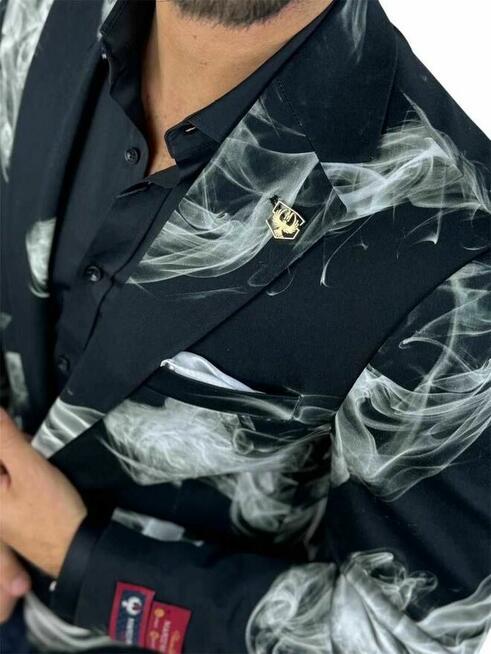 MARCO MILANO Marynarka męska C27 czarna biały dym