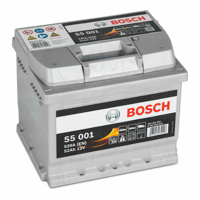 Akumulator 52Ah 520A Bosch S5001 PRAWY PLUS