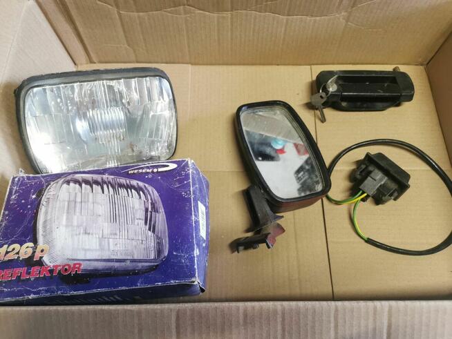 Części do Fiat 126p lusterko lampa zamek wkładka