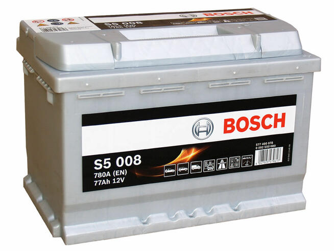 Akumulator 77Ah 780A Bosch S5008 PRAWY PLUS