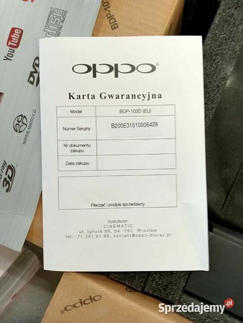 Nowy odtwarzacz Blueray marki OPPO BDP-103D 2015