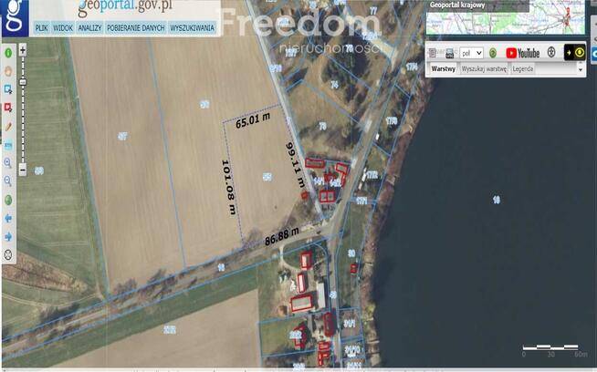 Działka budowlana w blisko lasu i jeziora.