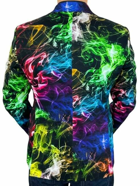 MARCO MILANO Marynarka męska C28 kolorowa, dymy, NEON wesoła