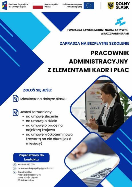 Bezpłatne szkolenie Pracownik administracyjny