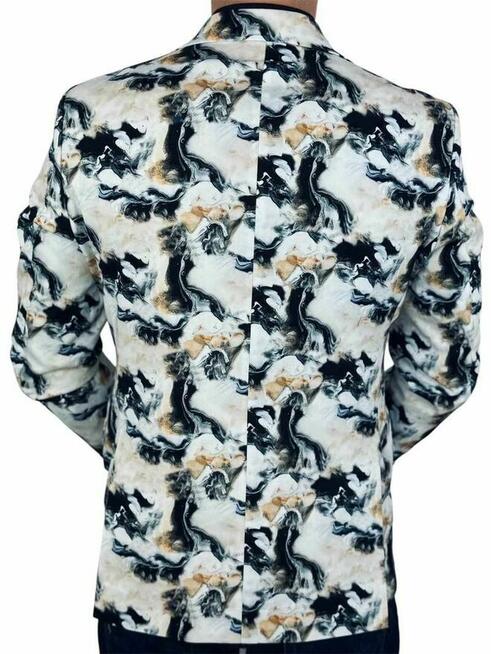 MARCO MILANO Marynarka męska C26 biała, marmurowy dym