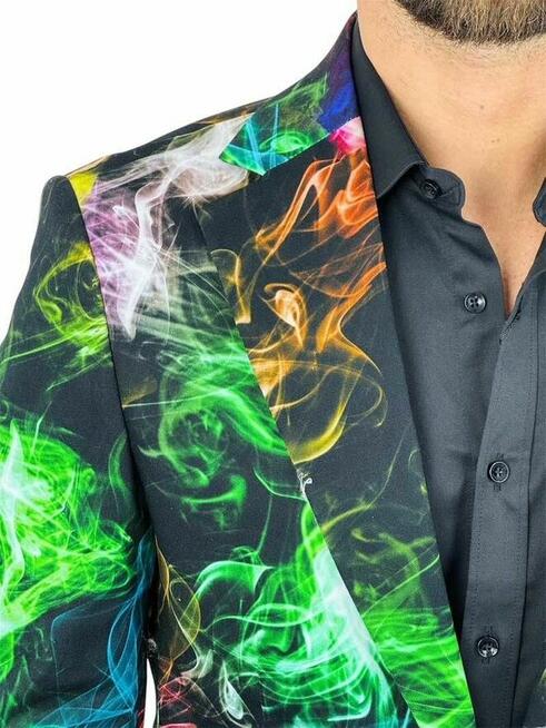 MARCO MILANO Marynarka męska C28 kolorowa, dymy, NEON wesoła