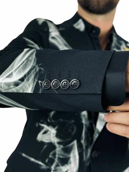 MARCO MILANO Marynarka męska C27 czarna biały dym