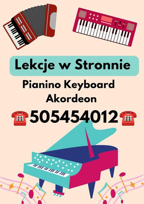 Nauka gry na pianinie, keyboardzie, akordeonie - Stronno
