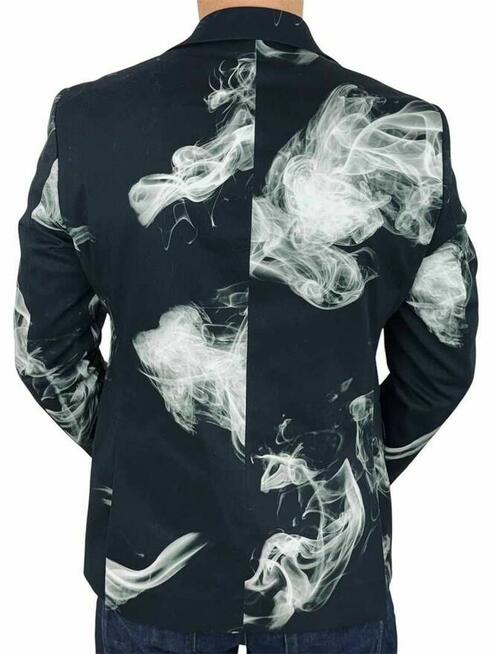 MARCO MILANO Marynarka męska C27 czarna biały dym