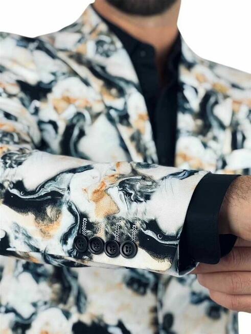 MARCO MILANO Marynarka męska C26 biała, marmurowy dym