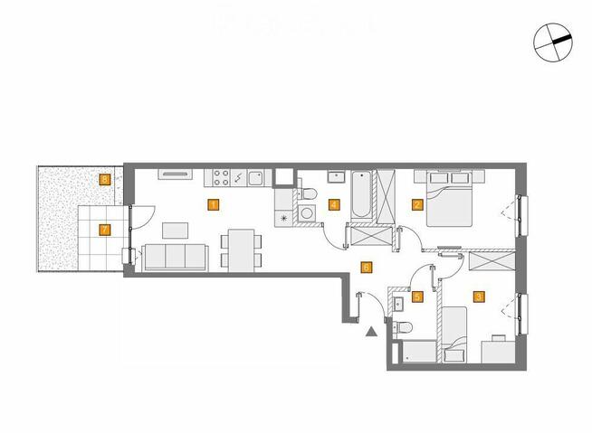 Słoneczne trzypokojowe mieszkanie z ogródkiem