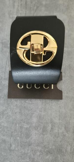 GUCCI bransoletka skórzana szeroka dla kobiet