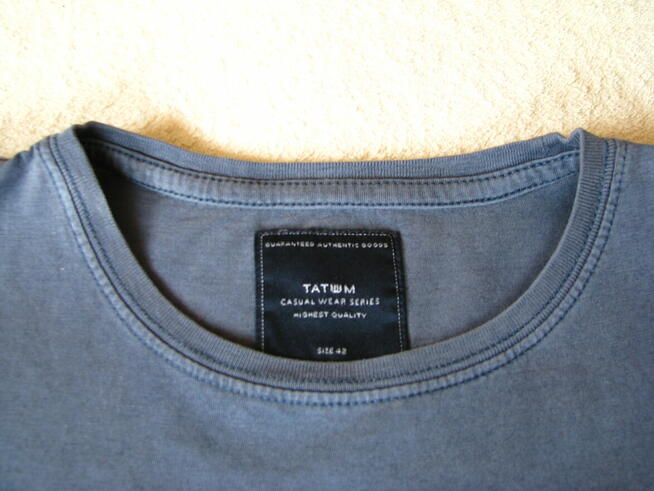 Granatowa koszulka Tatuum z żaglówką T-shirt rozm. M vintage