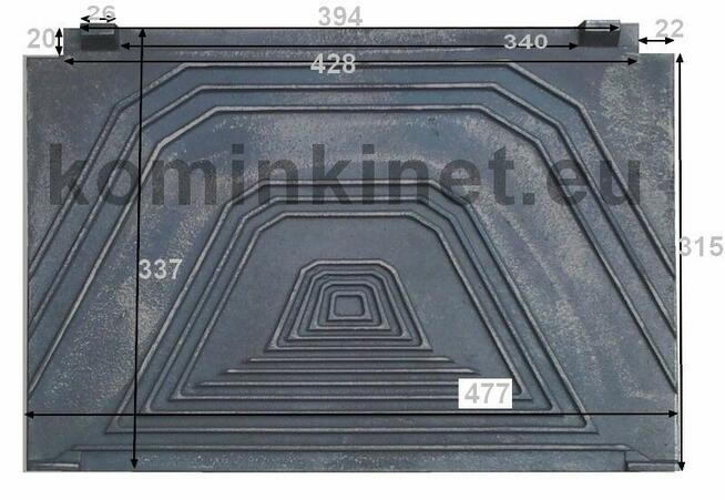 Płyta tylna żeliwna do wkładu kominkowego CHEMINEES DIFFUSIO