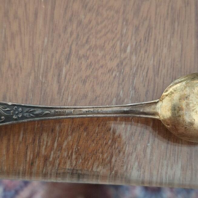 Łyżeczki do kawy srebrne pozłacane