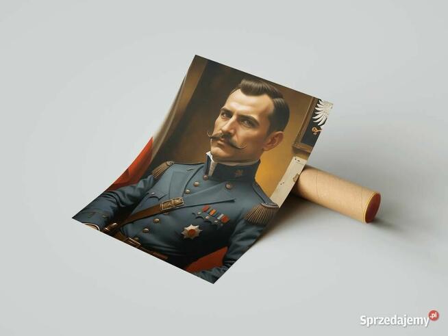 Obraz Portret na płótnie karykatura Józef Piłsudski