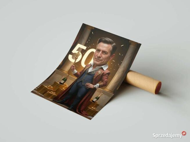 Obraz Portret na płótnie karykatura na urodziny