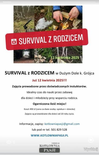 SURVIVAL Z RODZICEM pod W-wą!