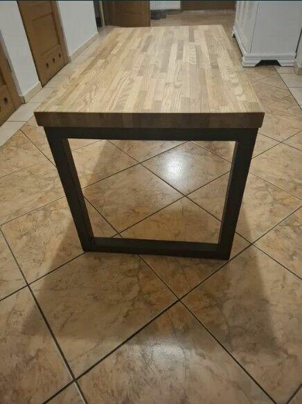 Stolik kawowy loftowy z drewna bukowego - nowy