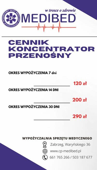 Przenośny koncentrator tlenu Bielsko, Tychy, Katowice