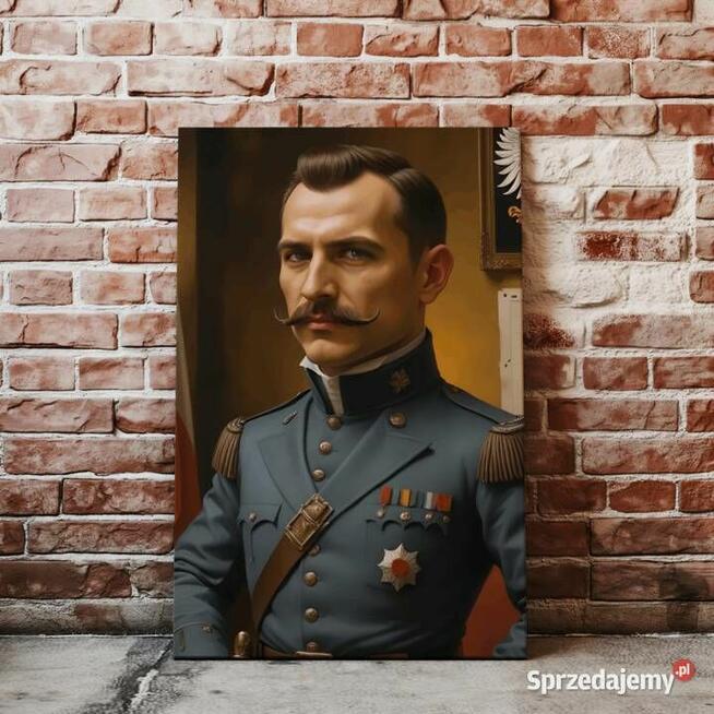 Obraz Portret na płótnie karykatura Józef Piłsudski