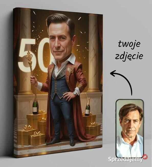 Obraz Portret na płótnie karykatura na urodziny