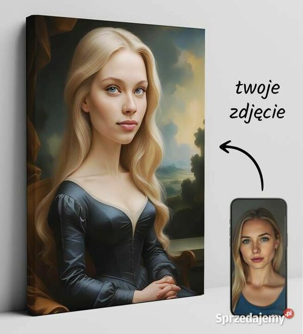 Portret Karykatura Mona Lisa z twojego zdjęcia