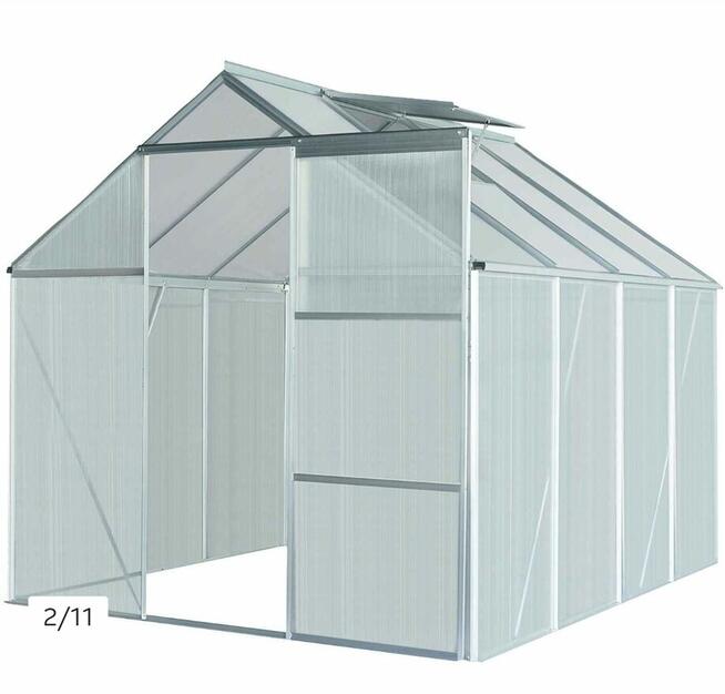Szklarnia ogrodowa 190x190 serbrna